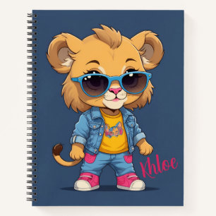 Cool Lion Personalised Notebook