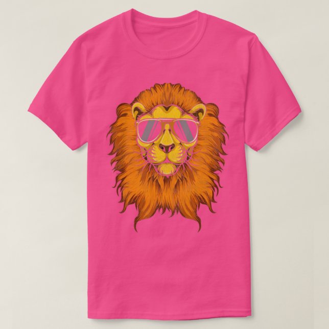 Cool Lion Retro Sunglasses Lions T-Shirt (Design Front)