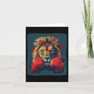 Cool Lion With Boxing Gloves Costume  Card