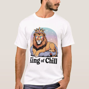 Cool Lion with Crown & Sunglasses Design T-Shirt