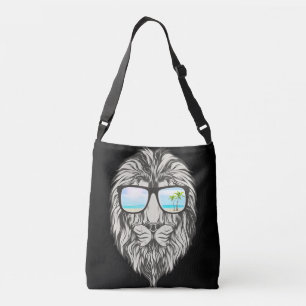 Cool Lion With Summer Sunglasses Crossbody Bag