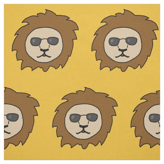 Cool Lions with Sunglasses Fabric (Swatch)