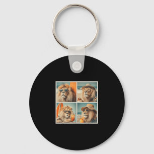 Cool Lions With Sungles Beach Animals Vacation Sum Key Ring