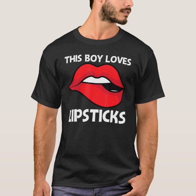 Cool Lipstick For Boys Kids Cosmetic Makeup   T-Shirt (Front)