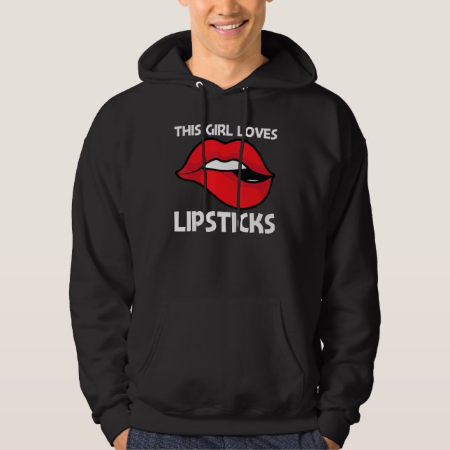 Cool Lipstick For Girls Kids Cosmetic Makeup 1 Hoodie (Front)
