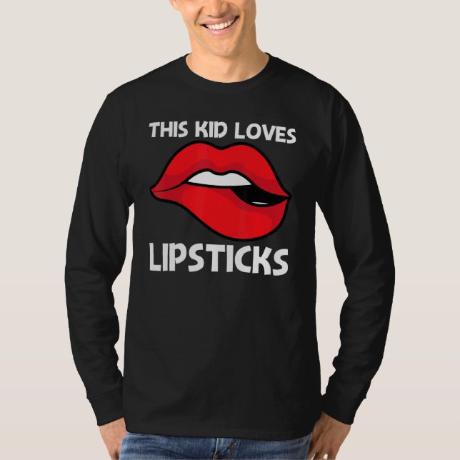 Cool Lipstick For Kids Boys Cosmetic Makeup   T-Shirt (Front)