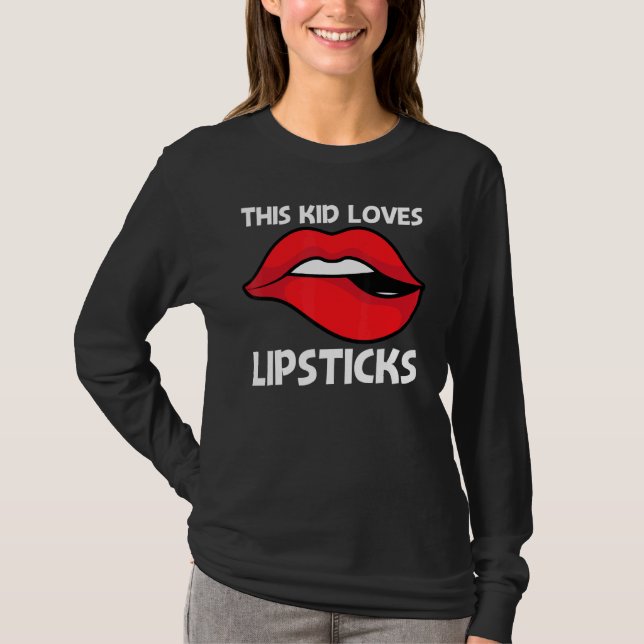 Cool Lipstick For Kids Boys Cosmetic Makeup   T-Shirt (Front)