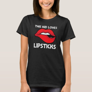 Cool Lipstick For Kids Boys Cosmetic Makeup T-Shirt