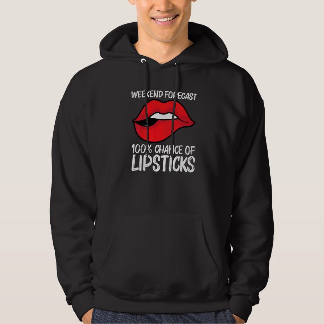 Cool Lipstick For Men Women Cosmetic Makeup Hoodie (Front)