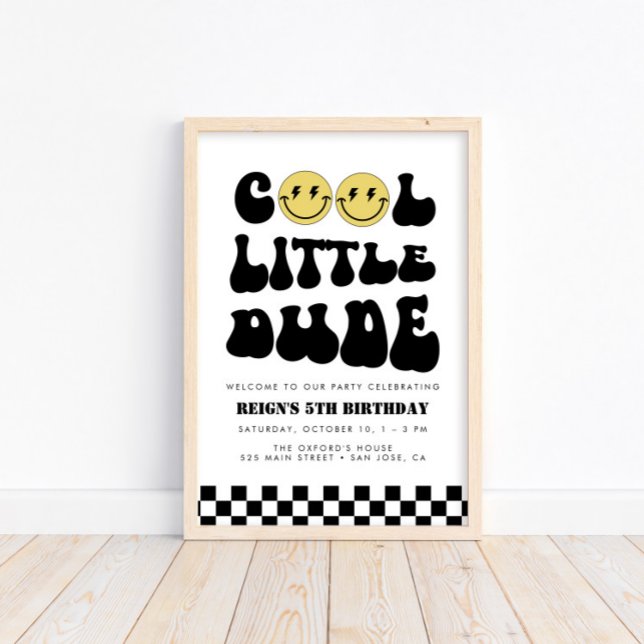 Cool Little Dude | Boys Rad Welcome Sign Poster (Available for print & instant digital download!)