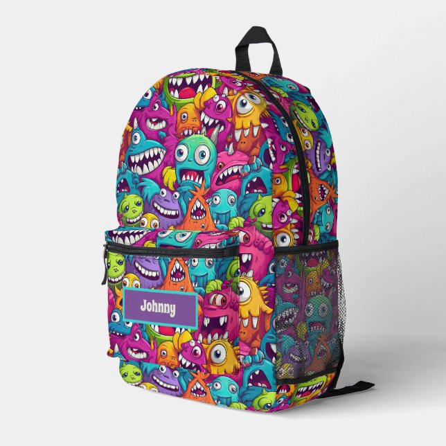 Cool little monster bag add name (Back Corner Right)