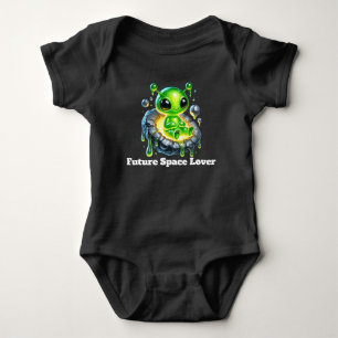 Cool little space lover boys baby bodysuit