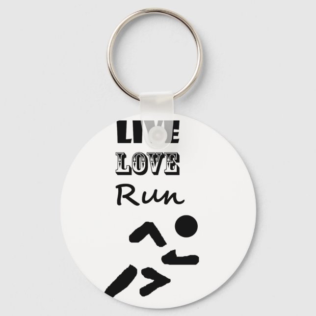 Cool Live Love Run Runners Art Design Key Ring (Front)