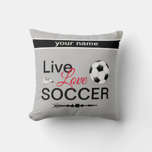 cool live love soccer sports add name cushion