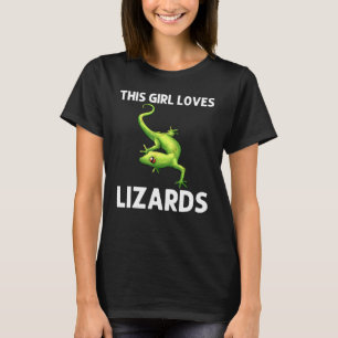 Cool Lizard For Girls Kids Gecko Green Reptile Ani T-Shirt