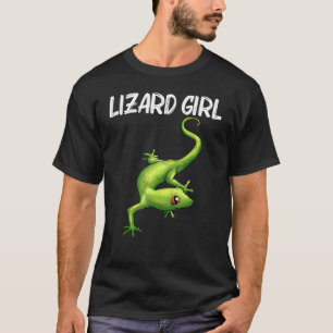 Cool Lizard For Girls Kids Gecko Green Reptile Ani T-Shirt