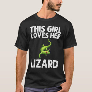 Cool Lizard For Girls Kids Gecko Green Reptile Ani T-Shirt