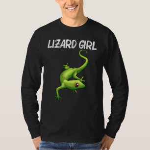 Cool Lizard For Girls Kids Gecko Green Reptile Ani T-Shirt