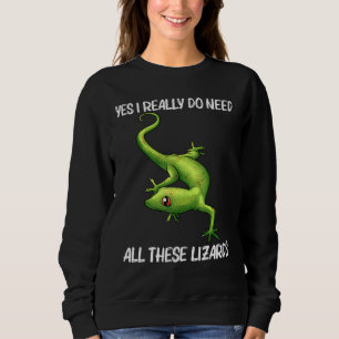 Cool Lizard For Men Women Gecko Green Reptile Anim Sweatshirt