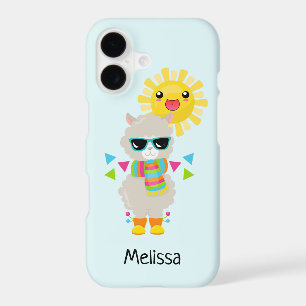 Cool Llama and Smiling Kawaii Sun