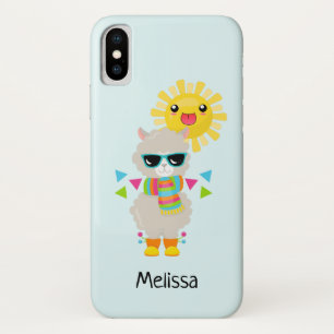 Cool Llama and Smiling Kawaii Sun Case-Mate iPhone Case