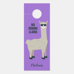 Cool Llama custom name & colour door hangers