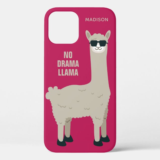 Cool Llama custom name & colour phone cases (Back)