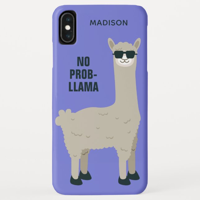 Cool Llama custom name & colour phone cases (Back)