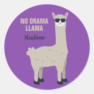 Cool Llama custom name & colour stickers