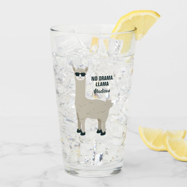 Cool Llama custom name pint glass (Back Ice)