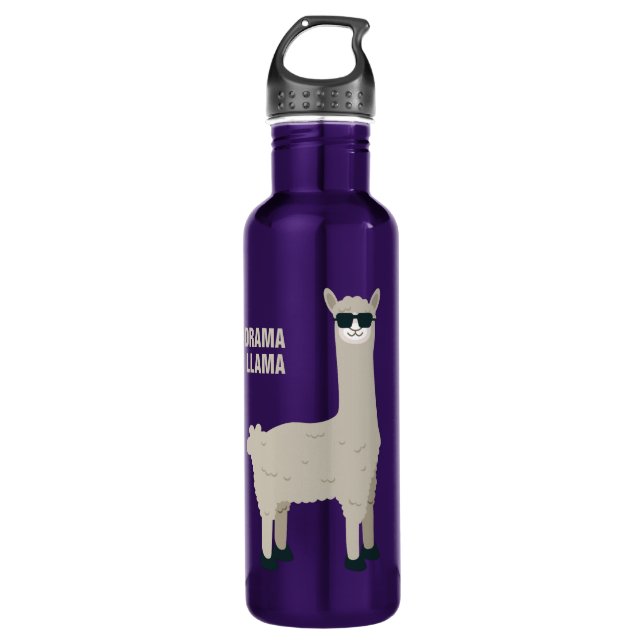 Cool Llama custom name & text water bottles (Front)