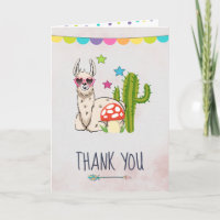 Cool llama in Heart-Shaped Sunglasses Thank You