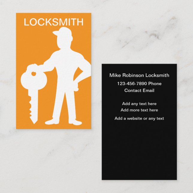 Cool Locksmith Modern Vertical Business Cards (Front/Back)