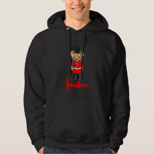 Cool London Teddy Bear Illustration   Graphic Desi Hoodie
