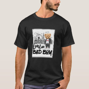 Cool London Teddy Bear Sketch Drawing Skyline Illu T-Shirt