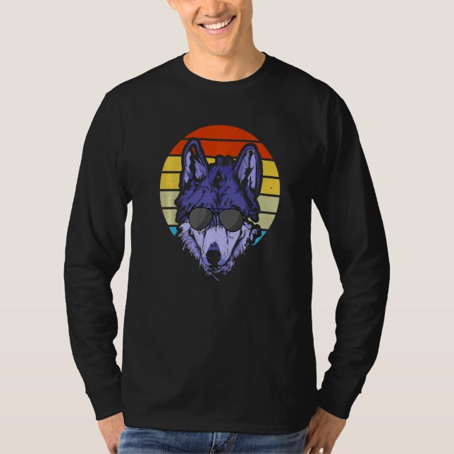 Cool Lonely Wolf With Sunglasses T-Shirt (Front)