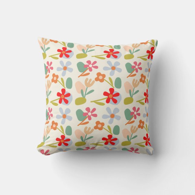 Cool Looking Abstract Floral Pattern Design Cushion (Front)