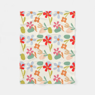 Cool Looking Abstract Floral Pattern Design Fleece Blanket