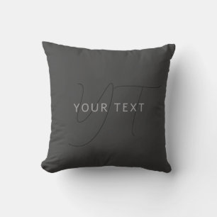 Cool Looking Name & Monogram   Dark Grey Cushion