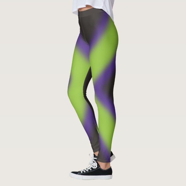 Cool looking purple, green, black legging design (Left)