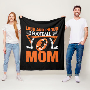 Cool loud proud football Mom Fleece Blanket