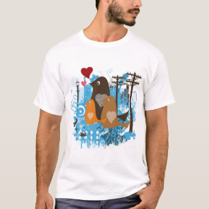 Cool Love Birds Artwork T-Shirt