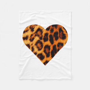 Cool Love Cheetah Leopard Print Heart Cool Valenti Fleece Blanket
