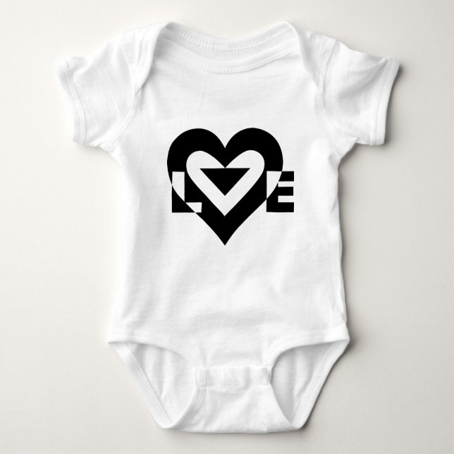 Cool Love Graphic, Black Baby Bodysuit (Front)