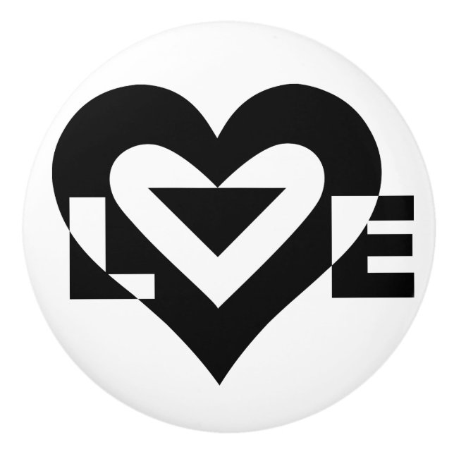 Cool Love Graphic, Black Ceramic Knob (Front)