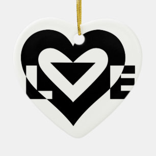 Cool Love Graphic, Black Ceramic Tree Decoration