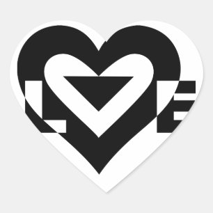 Cool Love Graphic, Black Heart Sticker