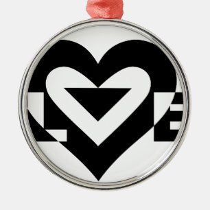 Cool Love Graphic, Black Metal Tree Decoration