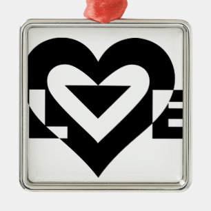 Cool Love Graphic, Black Metal Tree Decoration