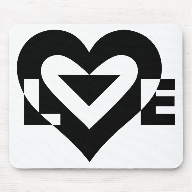 Cool Love Graphic, Black Mouse Pad (Front)